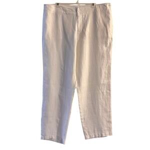 NWT Eileen Fisher Irish Linen Straight White Pant Size XL Lagenlook Minimalist